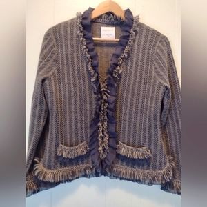 Bryan Bradley 100% Morano Wool Blazer Jacket Size Medium Gray